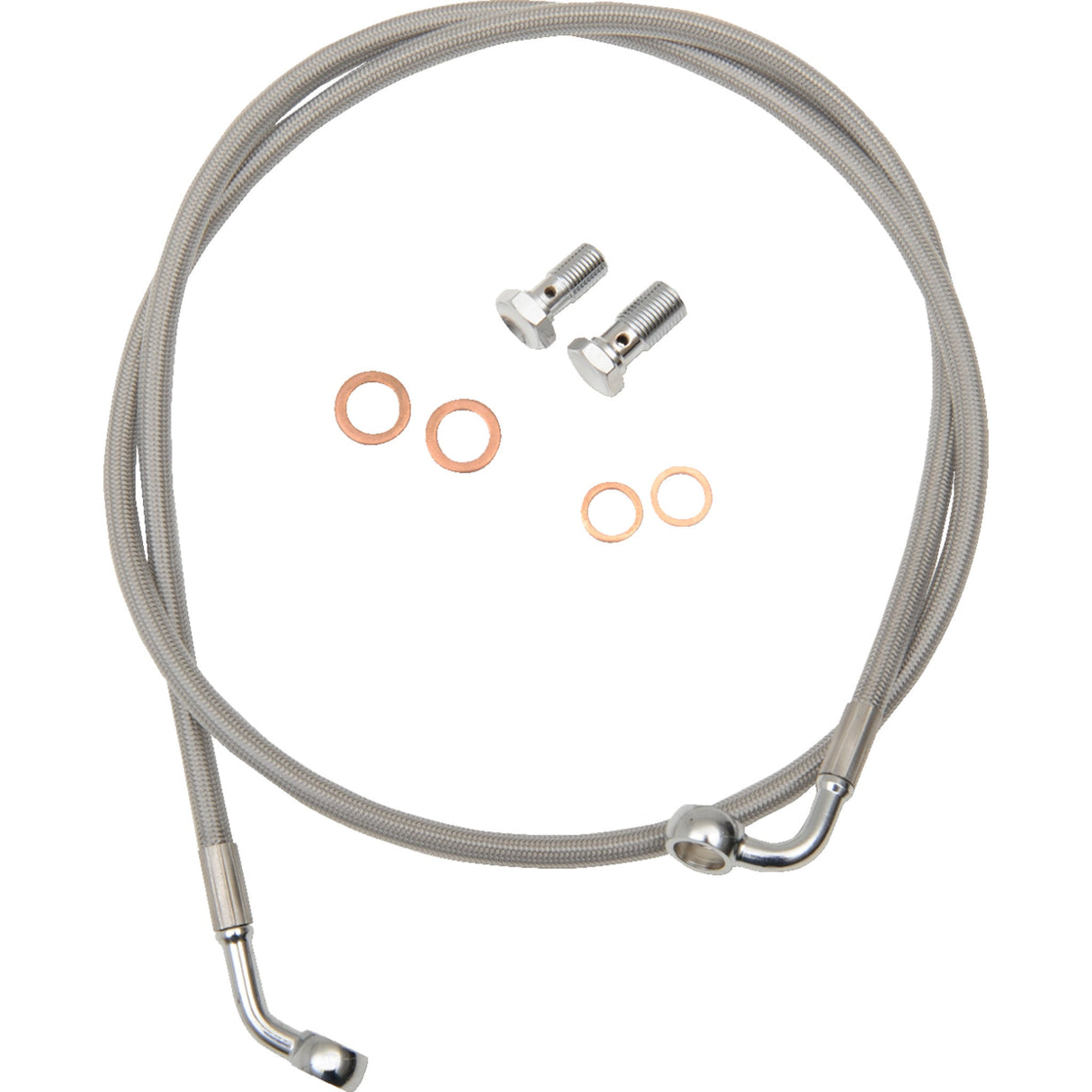 LA CHOPPERS 1741-5742 LA-8153B16 Stainless Steel Brake Line Kit - Brake Lines - 15" - 17" Ape Hanger Handlebars - Stainless Steel
