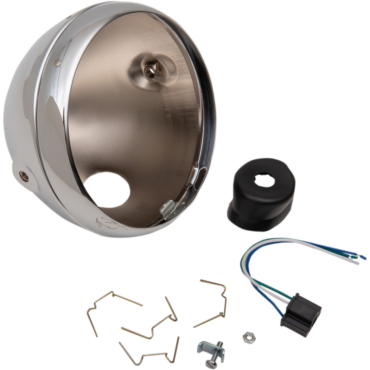 EMGO 2001-0823 66-65066 Lucas Style 7" Side Mount Headlight Shells Lucas Style Headlight Shell - 7" - Chrome