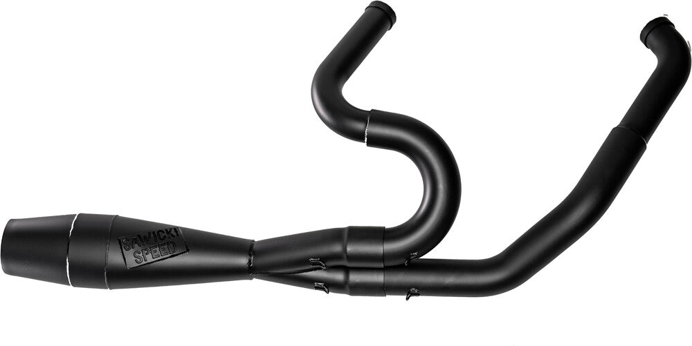 Sawicki 2IN1 M8 FLT Shorty Cannon Black For Harley Touring 2017-2023