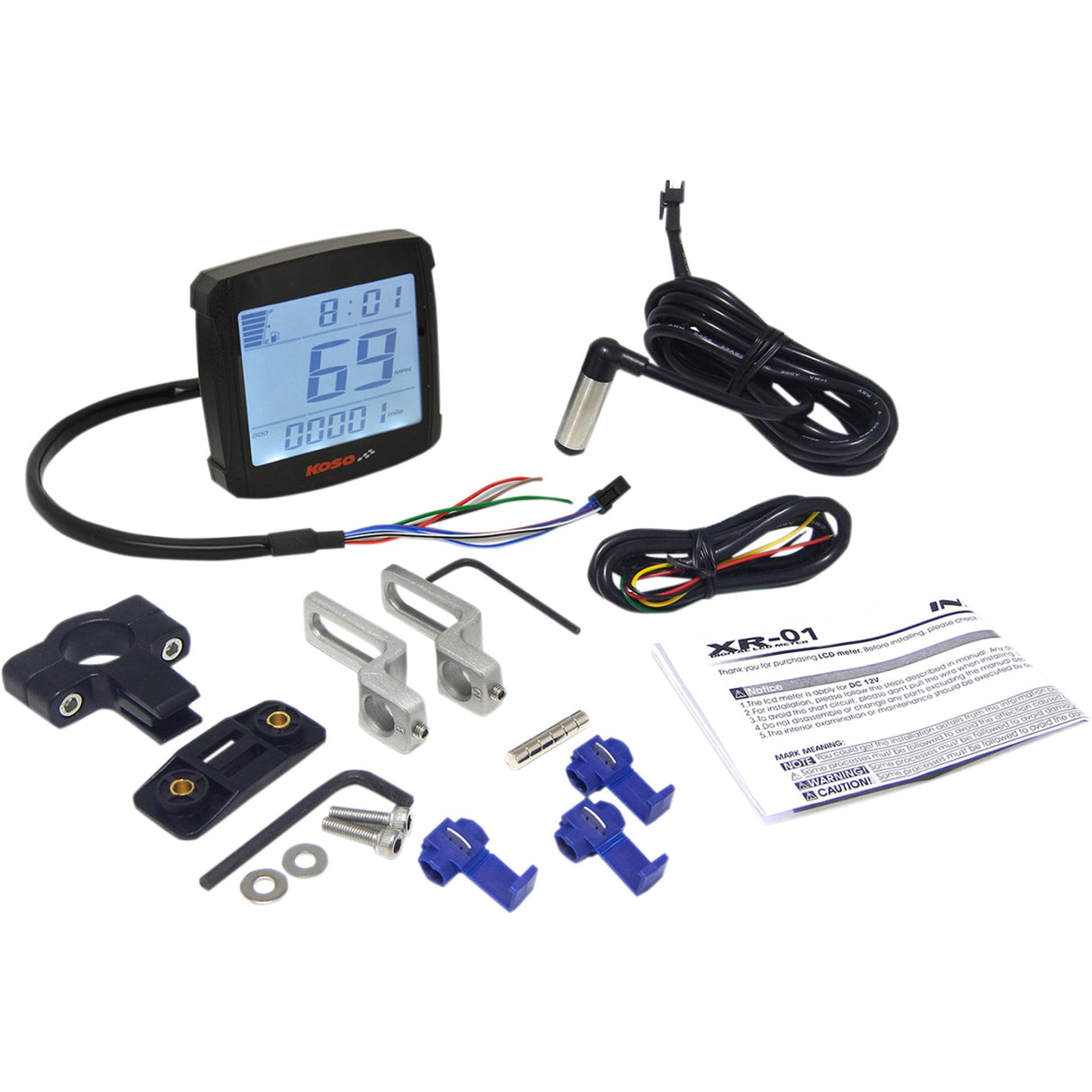 KOSO NORTH AMERICA 2210-0411 BB026000 XR-01 Speedometer 2.94" l x 3.05" w x 0.94" d