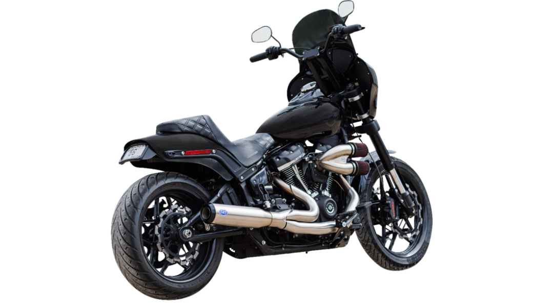 S&S Cycle 2-Into-1 Qualifier Exhaust System 50-State Silver Softail - 550-1103 For Harley Softail 2018-2024