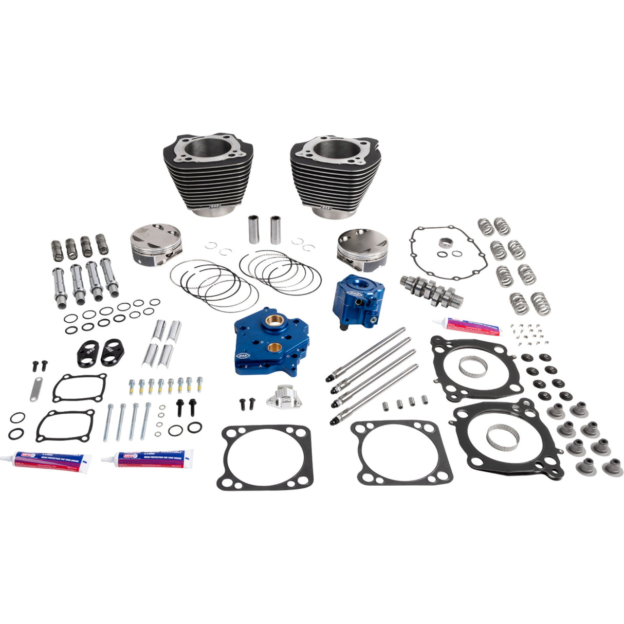 S&S CYCLE 0904-0237 310-1401A 132" Power Package Performance Kit Power Package - Water Cooled - 496 Chain Drive - Wrinkle Black w/Highlight - M8
