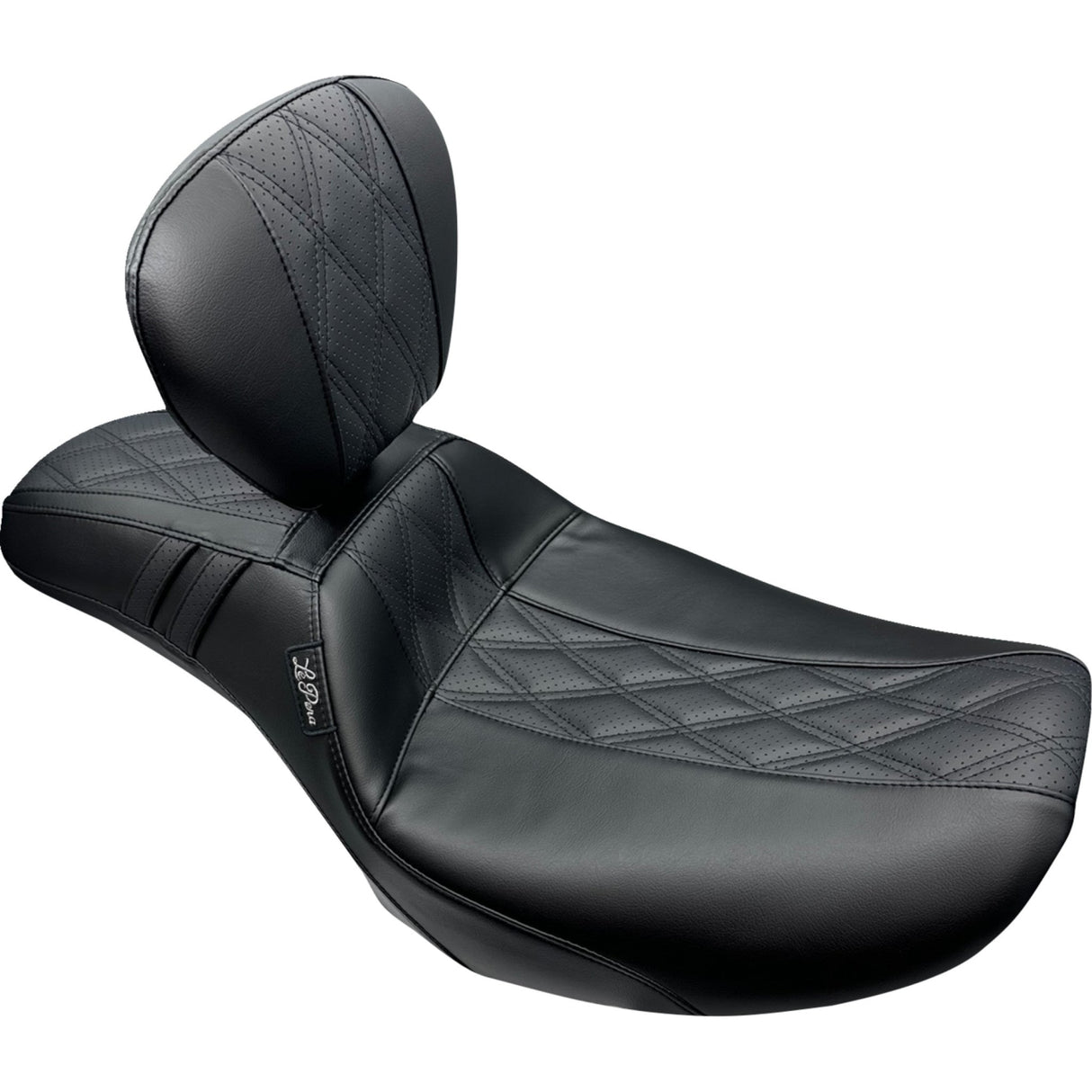 LePera Outcast Daddy Long Legs Seat With Backrest GT2 Inlay - LV-987DLBRGT2 For Harley Touring 2023-2026