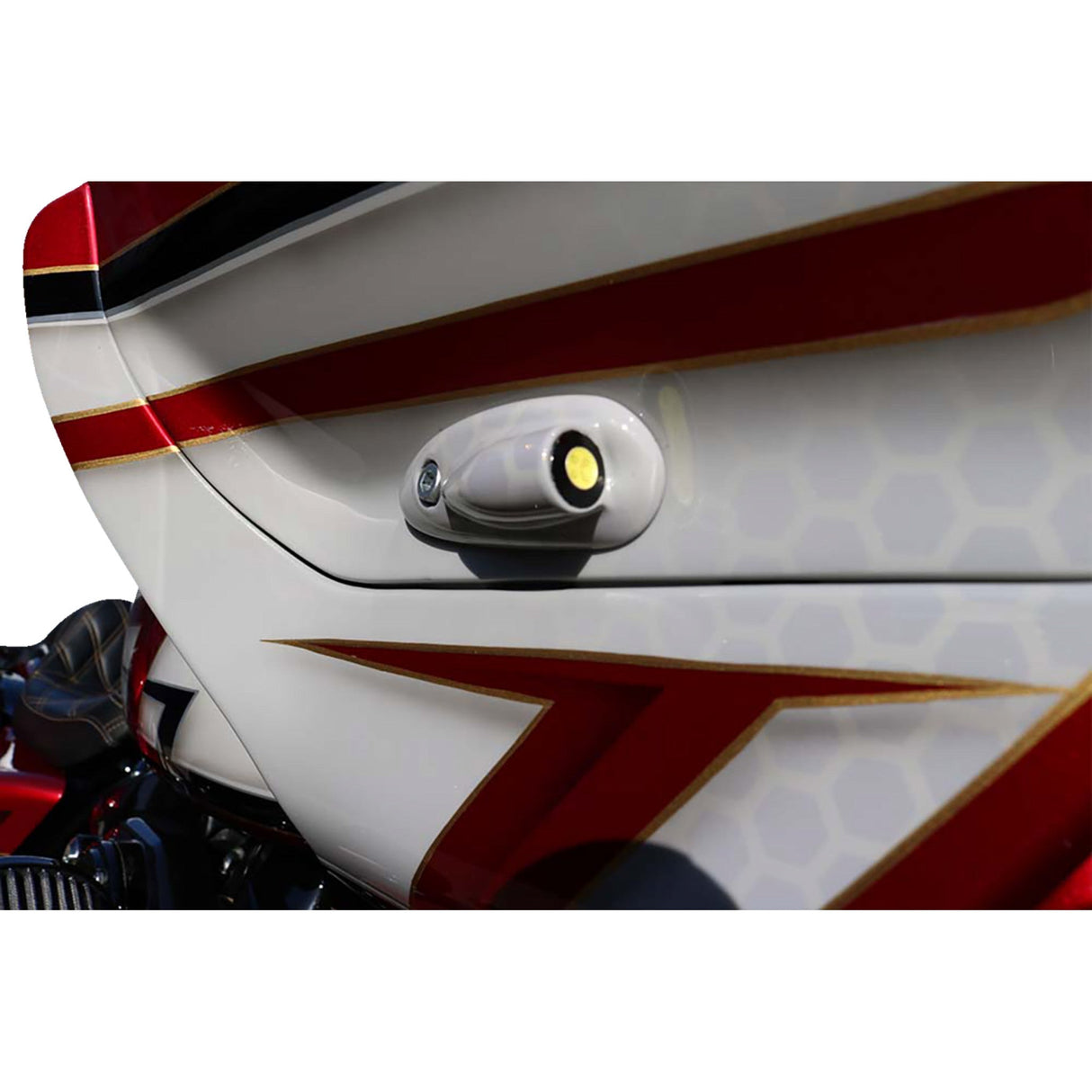 Paul Yaffe Bagger Nation Lightning Bullet Run Turn Signal Amber White Black - PYO:LB-RG-DRL-B For Harley Road Glide 2015-2023