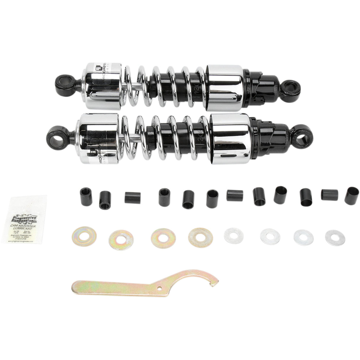PROGRESSIVE SUSPENSION PS4210C 412-4210C 412 Series Cruiser Shocks — Standard/Heavy Duty Shocks - 412 Cruiser Series - Chrome - 13" - Standard/Heavy Duty