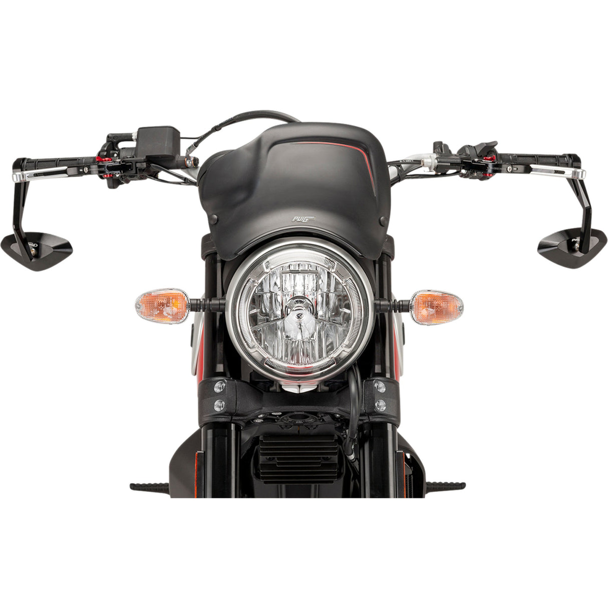 Puig HI-Tech Parts Hi-Tech 4 Back Mirror Side View Diamond Black - 6994N For Harley Sportster 2009-2022 | Ducati Motorcycles 2008-2022