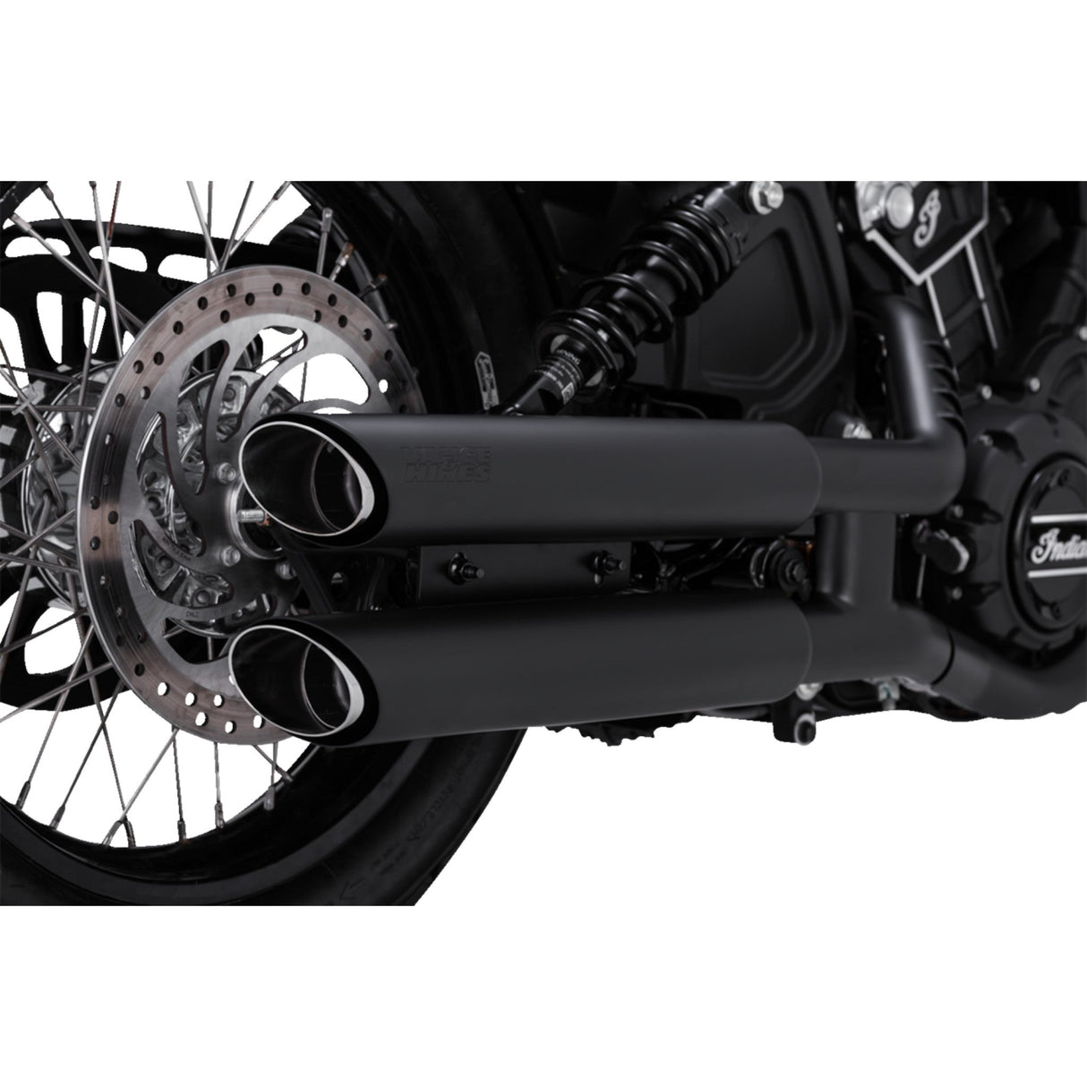 Vance & Hines Twin Slash 3" Slip-On Mufflers Black - 48323 For Indian Scout 2015-2022
