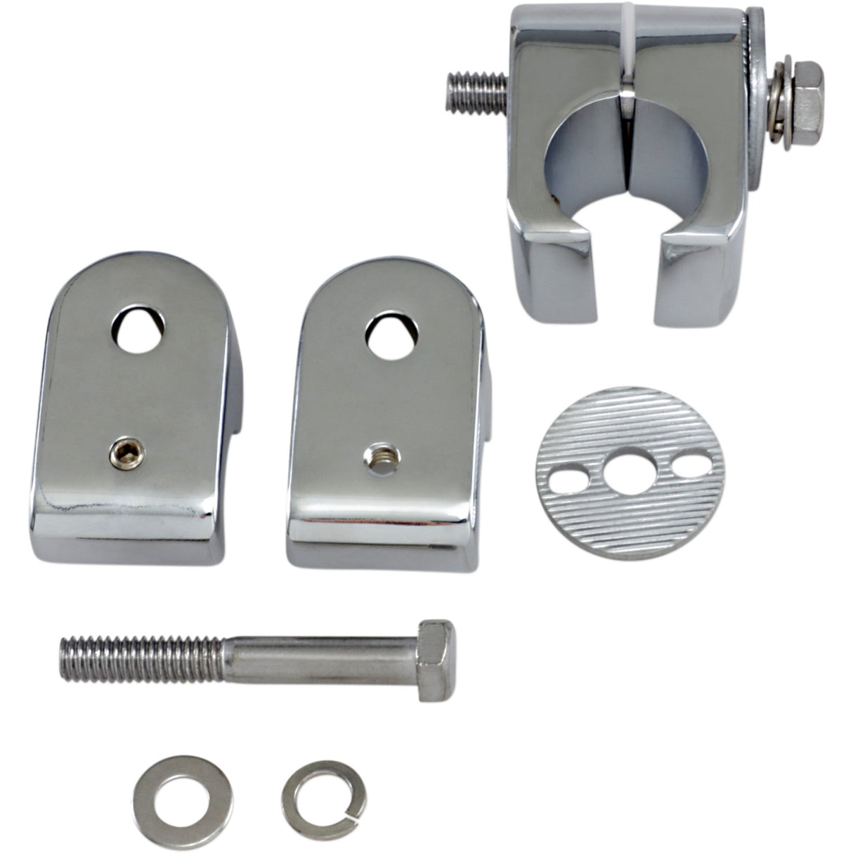 DRAG SPECIALTIES DS-720218 Chrome Universal Accessory Mounts Universal Engine Guard Clamps - Chrome - 1"