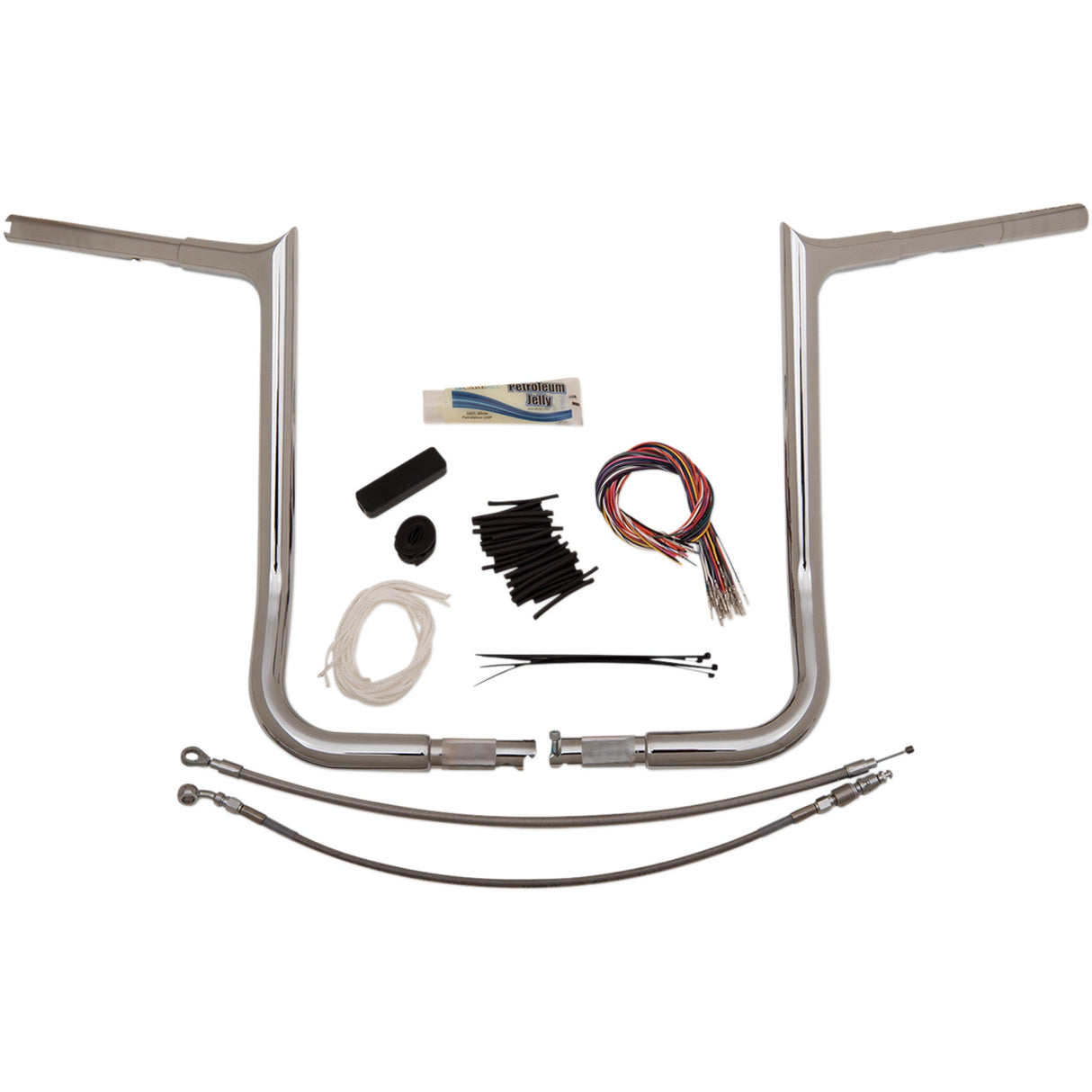 FAT Baggers INC. 1-1/4" EZ Install Pointed Top Handlebar Kit 16" Chrome - 909116 For Harley Touring 2008-2013