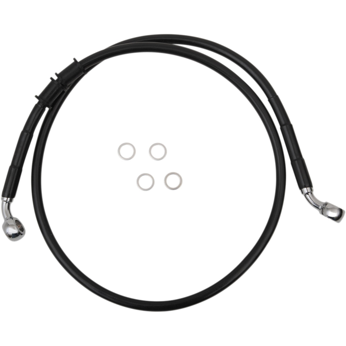 DRAG SPECIALTIES 1741-5363 Extended Length Brake Line Brake Line - Front - +6" - Black - XL
