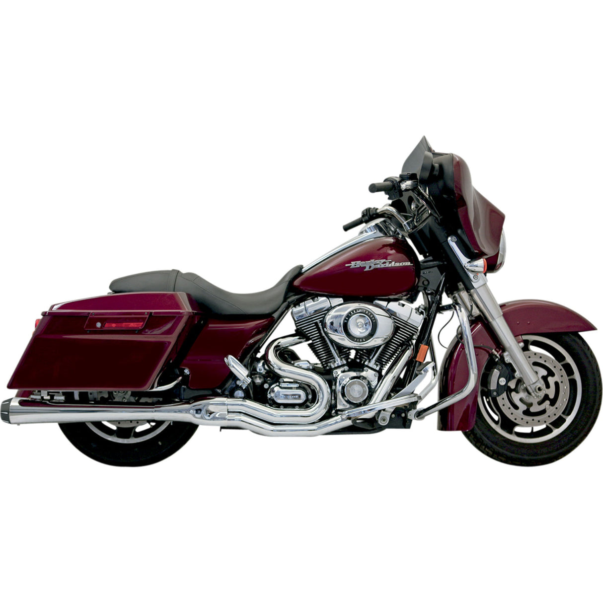 BASSANI XHAUST 1800-1358 FLH-747 Road Rage 2:1 B4 Exhaust System - Chrome - Megaphone