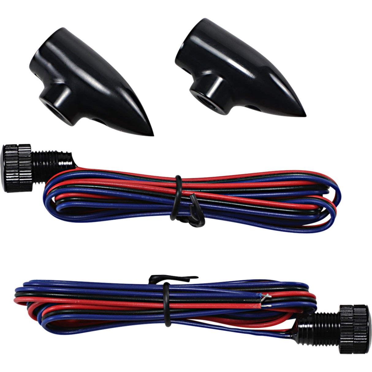 Paul Yaffe Bagger Nation Lightning Bullets Run Turn LED Lights Marker LIghts Amber Black - LB-F-AMB-B For Harley Softail 2018-2020