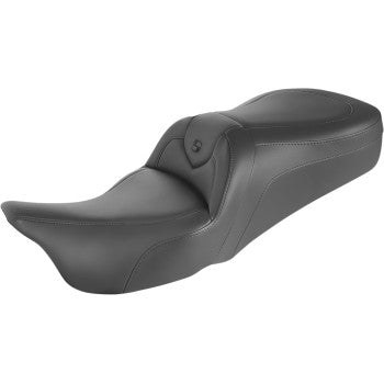 Saddlemen RoadSofa™ Seat Without Backrest Black With Black Stitching - 897-06-187 For Harley Touring 1997-2007