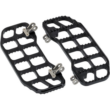 Joker Machine Serrated Floorboards Black - 08-640-1B For Harley Motorcycles 1980-2026