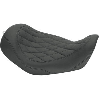 Mustang Wide Tripper™ Solo Seat Without Backrest Diamond Black - 76704 For Harley Motorcycles 2006-2017