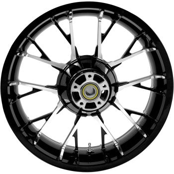 Coastal Moto Marlin Precision Cast 3D Wheel Marlin Rear Single Disc With ABS Black Cut 18x5.5 - 3D-MAR185BCABST For Harley Touring 2009-2026