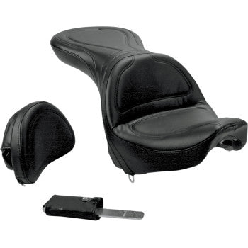 Saddlemen Explorer™ Seat Explorer™ With Backrest Stitched Black - 8252JS For Harley Softail Deuce 2000-2007