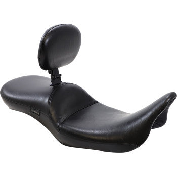 LePera Maverick Daddy Long Legs Seat With Backrest Black Smooth - LK-957DLBRS For Harley Touring 2008-2023