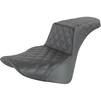 Saddlemen Step-Up Seat — Full Lattice Stitch Black - 818-33-175 For Harley Softail 2018-2025
