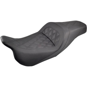 Saddlemen Slim Lattice Stitched Seat Black Lattice Stitch - 808-07B-162 For Harley Touring 2008-2025