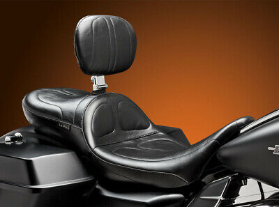 LePera Maverick Daddy Long Legs Seat With Backrest Black Stitched - LK-957DLBR For Harley Touring 2008-2023