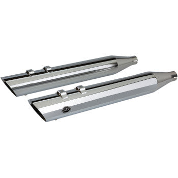 S&S Cycle Slash Cut Slip-On Mufflers Chrome M8 - 550-0695 For Harley Touring 2017-2026
