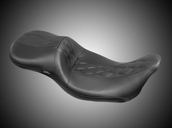 LePera Maverick Daddy Long Legs Seat Black With Black HR Inlay Double Diamond - LK-957DLHR2 For Harley Touring 2008-2023