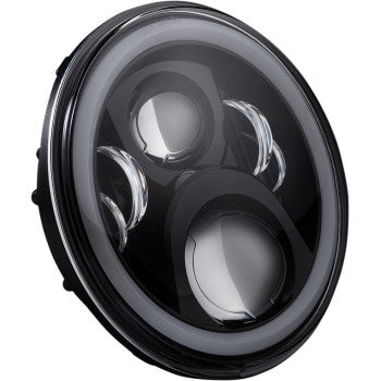 Custom Dynamics 7" Halo Headlamp With Touring Adapter 7" LED Black - CD-7-14-B For Harley Motorcycles 1984-2026