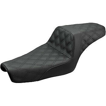 Saddlemen Step-Up Seat — Full Lattice Stitch Black - 807-11-175 For Harley Sportster 2004-2022 (3.3G Tank)