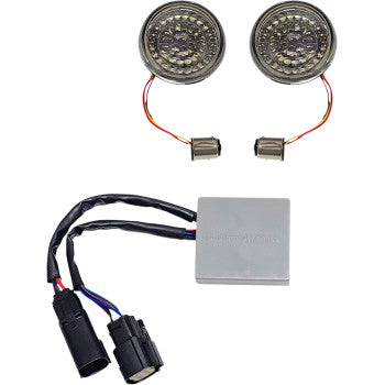 Custom Dynamics Smart LED Bullet Turn Signal Inserts Amber Red - CD-STS-AR-57 For Harley Touring 2014-2025