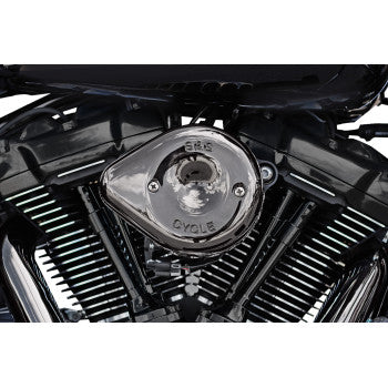 S&S Cycle Stealth Teardrop Air Cleaner Kit M8 Lava Chrome - 170-0782 For Harley Motorcycles 2017-2023