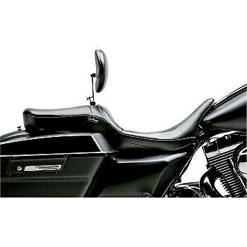 LePera Maverick Seat With Backrest Smooth Black - LK-957BRS For Harley Touring 2008-2023