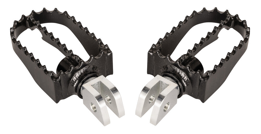 Burly Brand MX Style M8 Rider Footpegs Black - B13-1007B For Harley Softail 2018-2024 | Triumph Thruxton 2004-2015