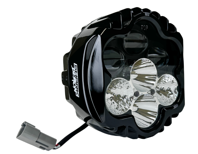 Custom Dynamics Shark Demon® Performance LED Headlight - SD2-BW-W For Harley Motorcycles 1994-2025