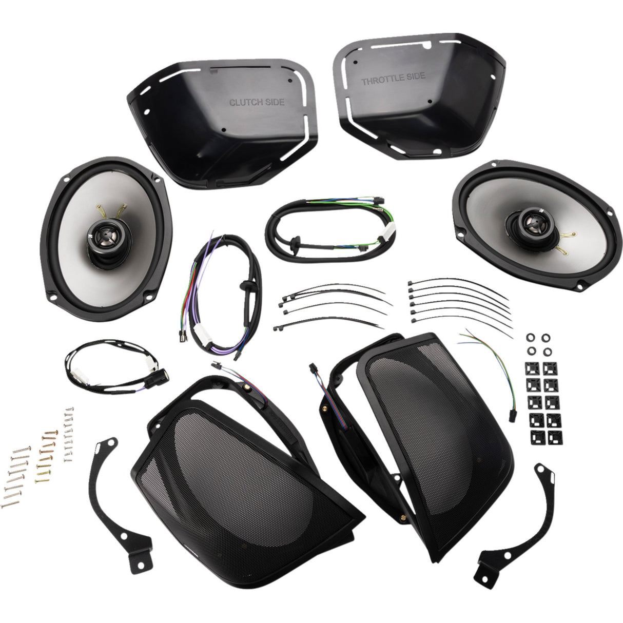 Kicker Saddlebag Cut-In Lid Kit With Speakers - 52HDBX1469 For Harley Touring 2014-2023