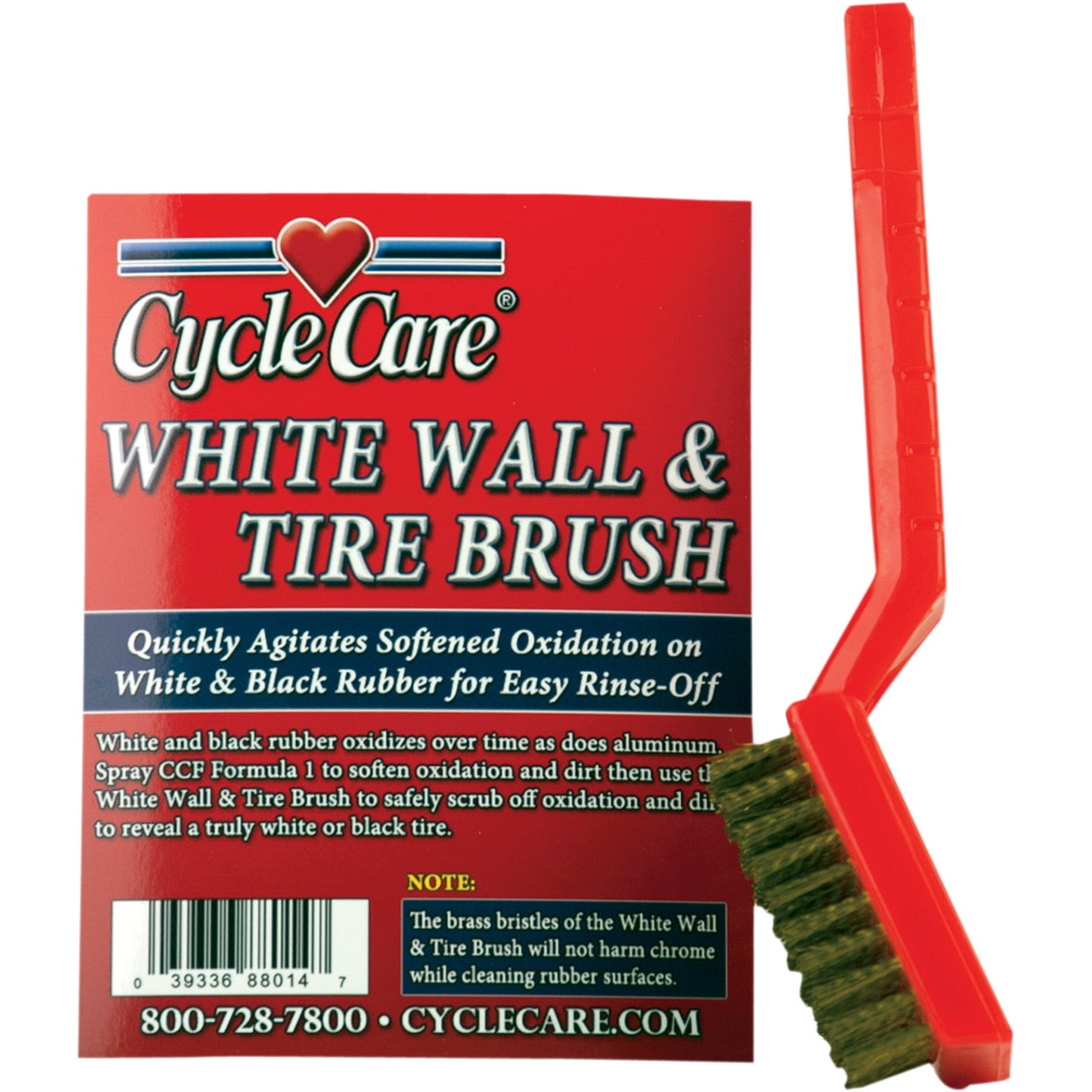 CYCLE CARE FORMULAS 3704-0143 88014 Whitewall and Tire Brush Whitewall Tire Brush