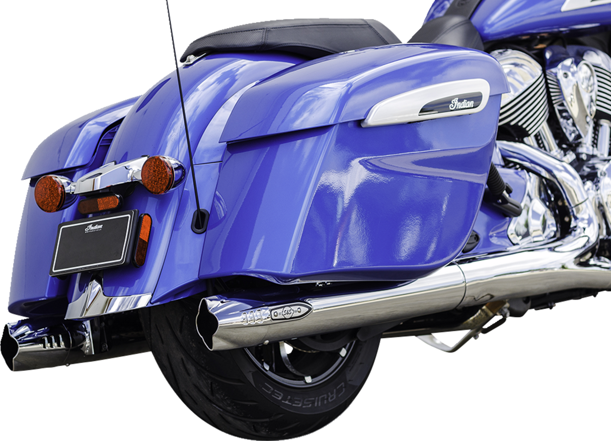 4" Broadhead Slip-On Mufflers - Fishtail - Chrome - 1801-1766