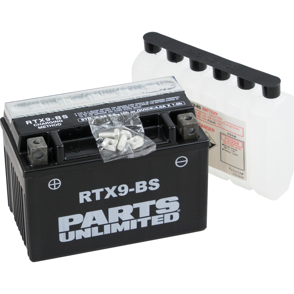 Parts Unlimited Battery - RTX9-BS For E-TON ATVs 2000-2013 | Polaris Outlaw / Predator / Ranger 2003-2011 | Husaberg Dirt Bikes 1997-2002