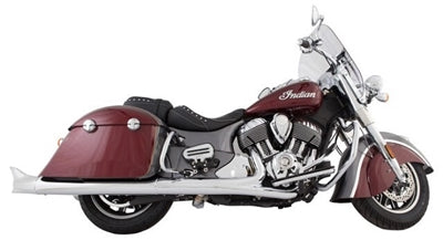 Tab Performance 211-1291-N-2.5 Indian Bagger Chrome Hard Bag B.A.M. 4.0 Inch Slip On Muffler Sticks Exhaust Pipes with 2.50 Inch Louvered Core Baffles (Medium) and Tips