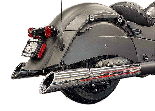 Tab Performance 4.5" Chrome B.A.M. Sticks Exhaust Pipes Soft Bags Using Stock Or Other Tip, Non-Baffled ( - 211-1294-N-NB For Indian Chief 2014-2021