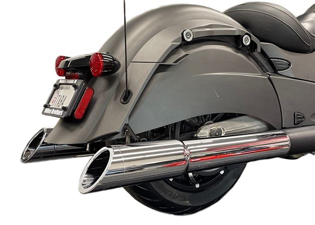Tab Performance 211-1294-B2-2.5 4.5 Inch Indian Bagger Chrome Soft Bag B.A.M. Slip On Muffler Sticks Exhaust Pipes Soft Bags 2.5 Inch Louvered Core Baffles (Medium) 4.5 Inch Black Straight Cut Tip