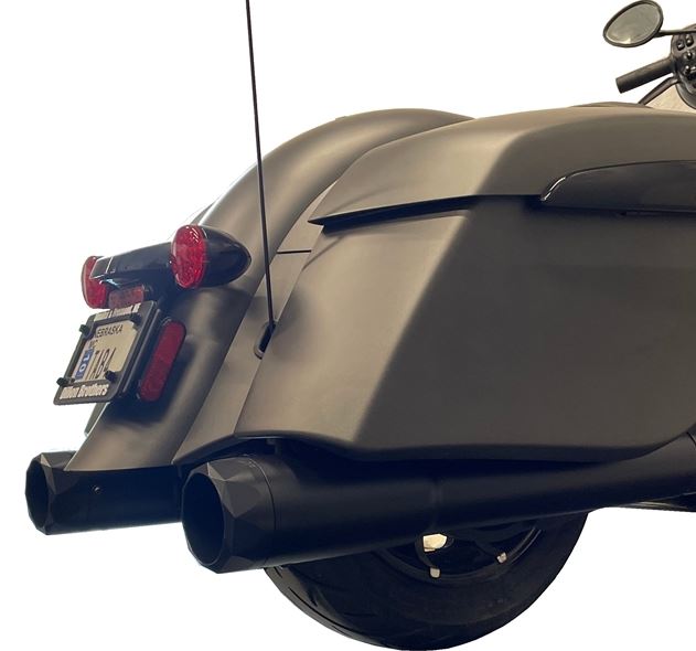 Tab Performance 211-1294-B2-2.5 4.5 Inch Indian Bagger Chrome Soft Bag B.A.M. Slip On Muffler Sticks Exhaust Pipes Soft Bags 2.5 Inch Louvered Core Baffles (Medium) 4.5 Inch Black Straight Cut Tip