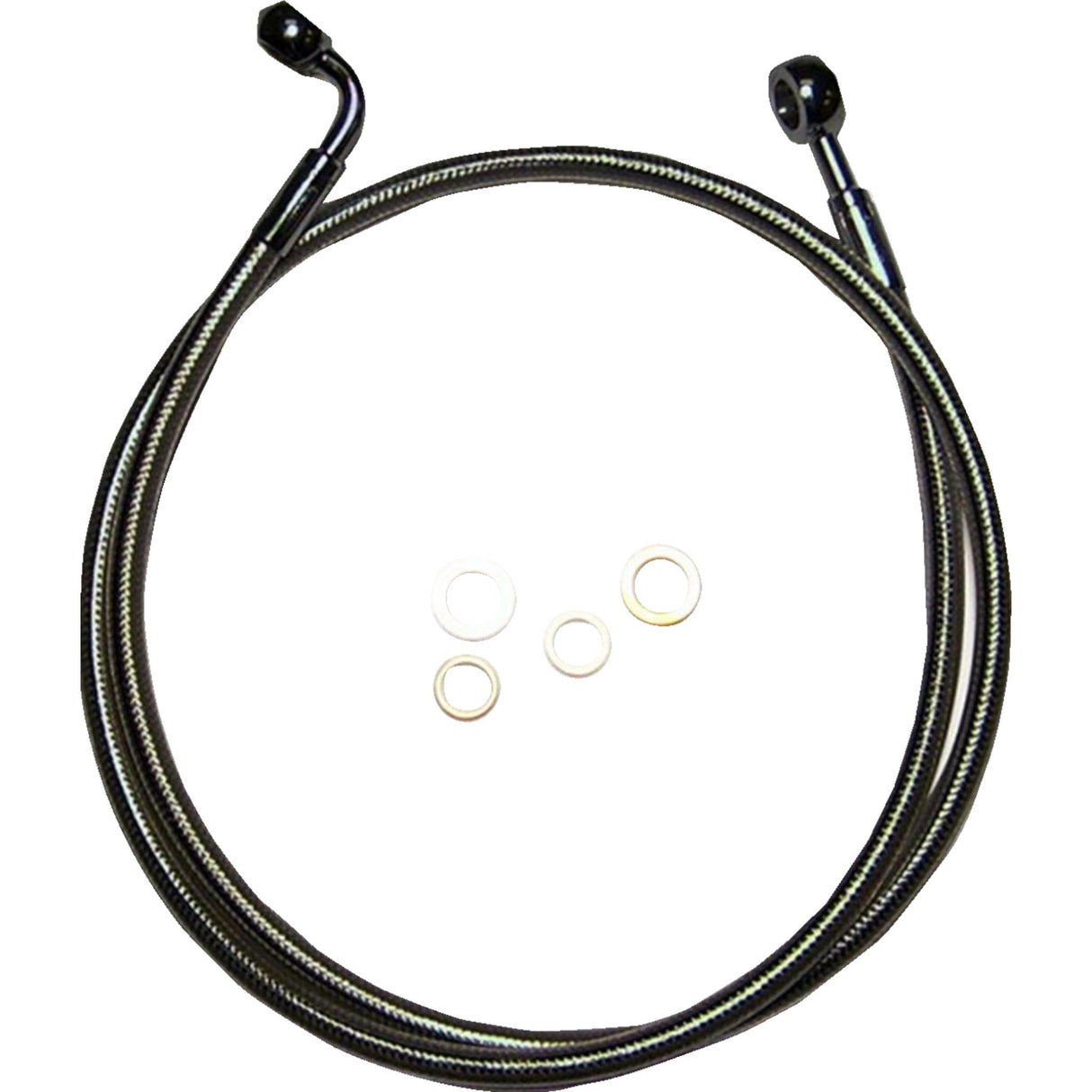 MAGNUM SHIELDING 1741-4296 46838SW E-Z Align Braided Single Disc Front Brake Line - 35/60° - 38" - Black Pearl