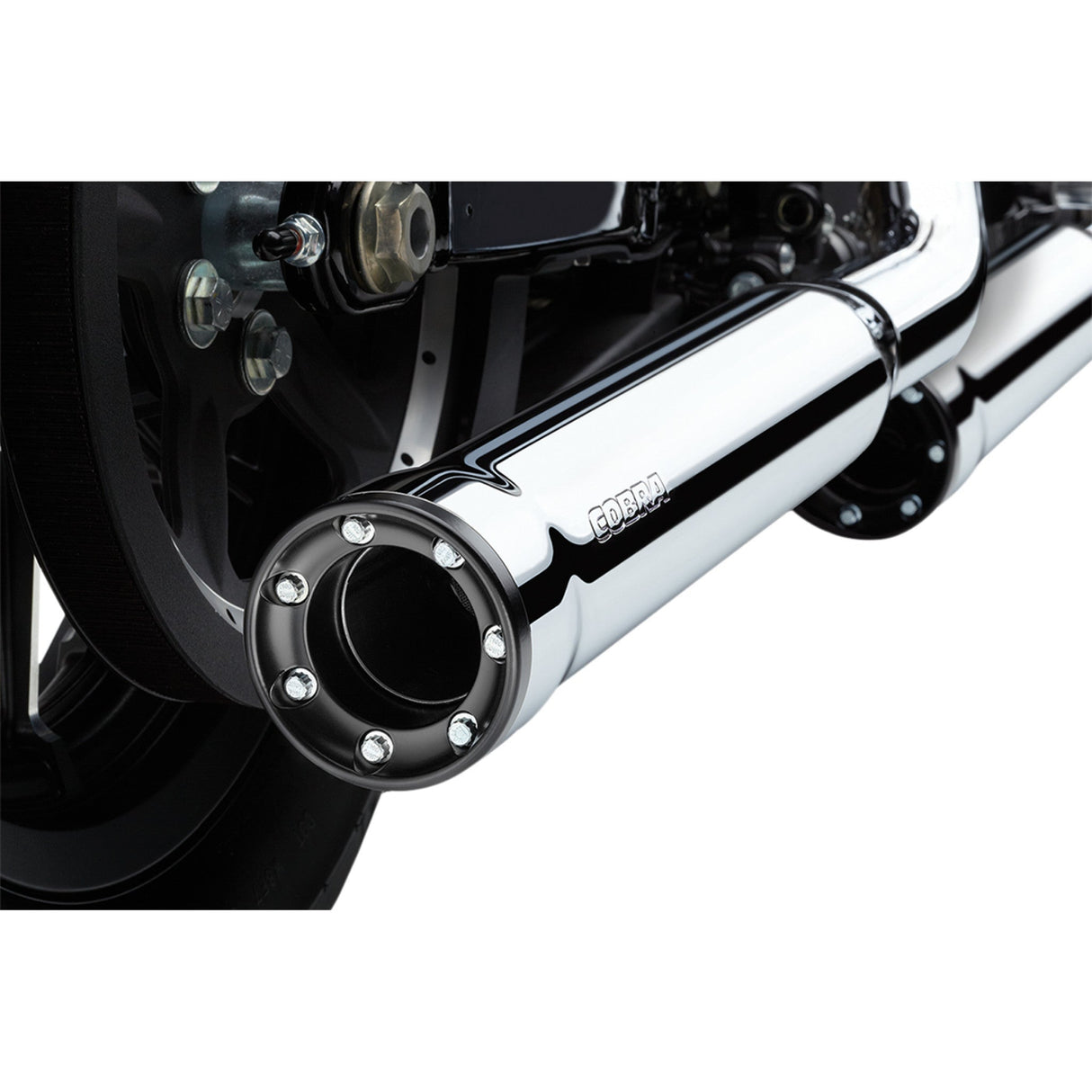 Cobra Slip-On Mufflers With Race-Pro Tips 3" Chrome - 6081 For Harley Sportster 2014-2022