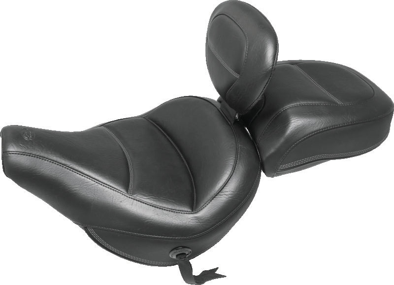 Mustang Motorcycle 79330 Mustang 18-21 Harley Heritage Classic Standard Deluxe Touring Solo Seat W/driver Backrest - Black