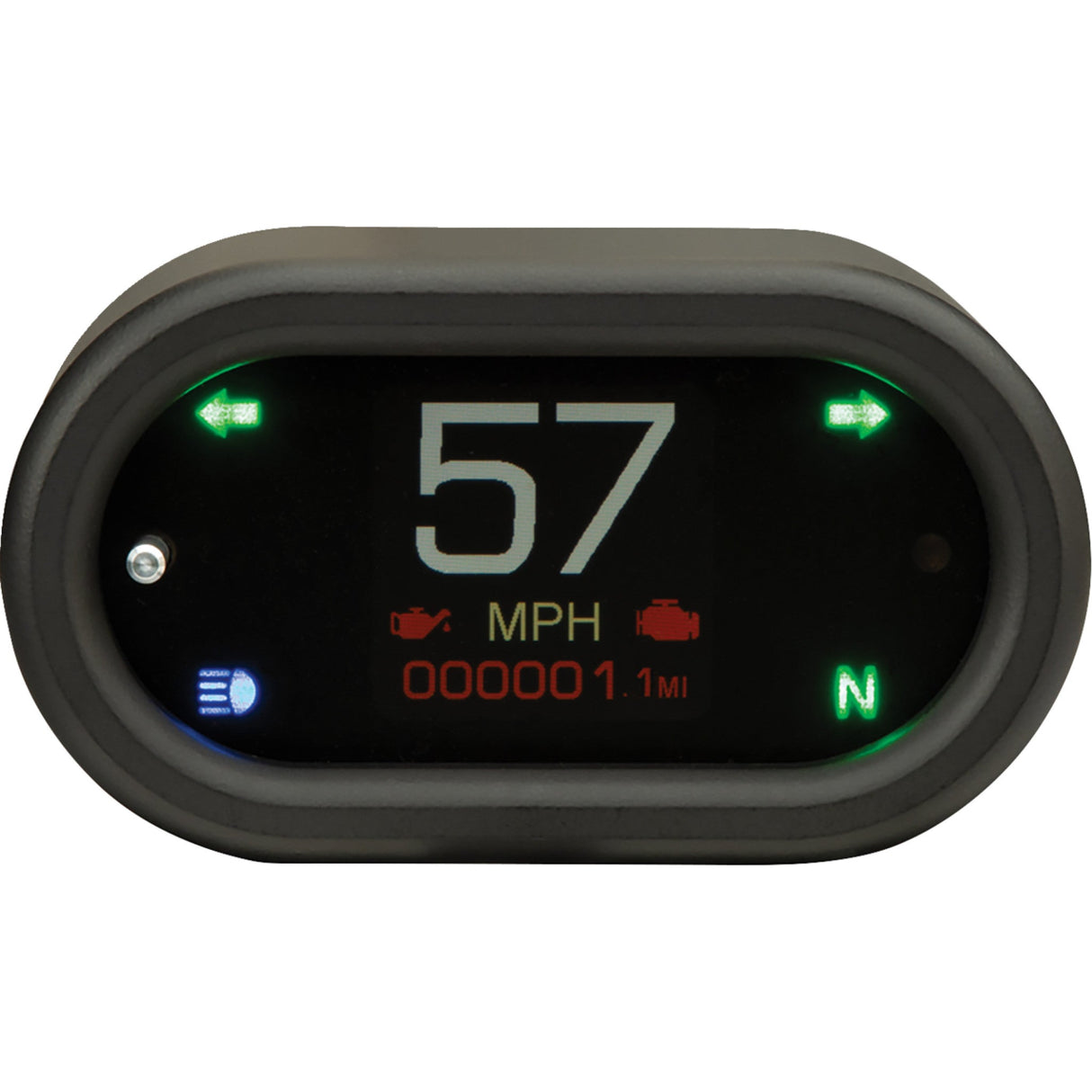 DAKOTA DIGITAL 2210-0682 MLX-5400-K MLX-5000 Series Universal Gauge - Handle Bar Mount Speedometer - With Signals - Oval - BlackK