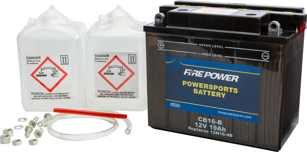 Fire Power Battery With Acid 12V Heavy Duty - CB16-B For Harley 1974-1996 | Ducati Paso 906 1990