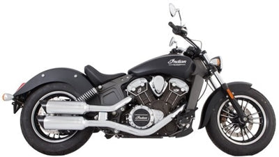 Tab Performance 221-1291-B2-2.25 Indian Scout Short Chrome Tip Slip On Muffler Compatible Exhaust Pipes 2.25 Inch Louvered Core Baffles (Medium) 4 Inch Black Straight Cut Tip
