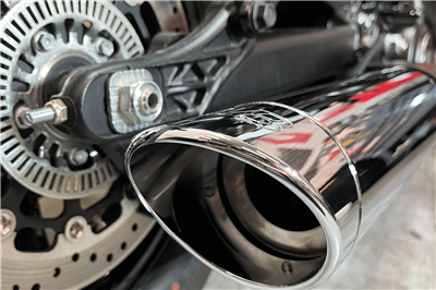 Tab Performance 221-2295-C2-Z 2025-Up Indian Scout 2-1 Slip-On Muffler 4 Inch Chrome Straight Cut Tip Zombie Baffles (Loud)