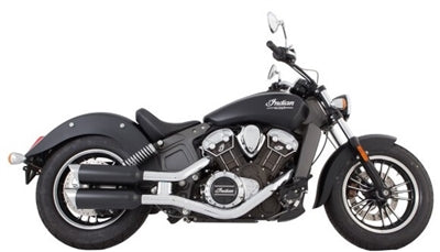 Tab Performance 221-2291-C2-2.25 2015-Up Indian Scout 2016-Up Scout Sixty 4 Inch Short Black Tip Slip On Muffler Compatible Exhaust Pipes 2.25 Inch Louvered Core Baffles (Medium) 4 Inch Chrome Straight Cut Tip